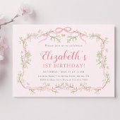 Spring Garden Roze & Groen 1e verjaardagsfeest Kaart