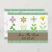 Spring Garden Save the Date Briefkaarten (Voorkant / Achterkant)