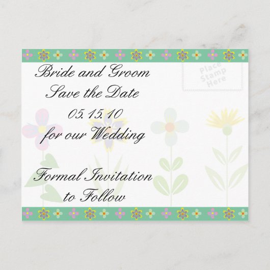 Spring Garden Save the Date Briefkaarten (Achterkant)