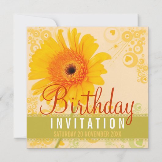 Spring Garden Sunshine Birthday Party Invitation Kaart (Voorkant)