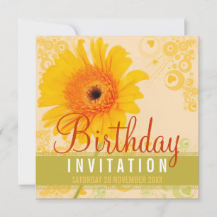 Spring Garden Sunshine Birthday Party Invitation Kaart
