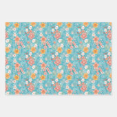 Spring Garden Turquoise Kersenbloesems en Stripe Inpakpapier Vel (Voorkant 3)