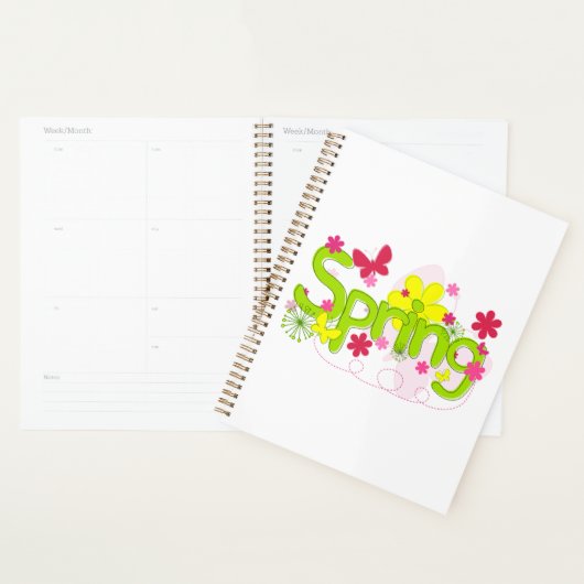 Spring Garden Typography Flowers Butterflies Planner (Display)