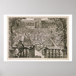 Spring Garden uit 'Hortus Floridus', gepubliceerd  Poster