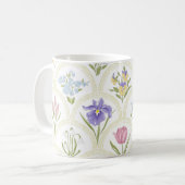 Spring Garden variety flowers in rainbow medallion Koffiemok (Voorkant links)