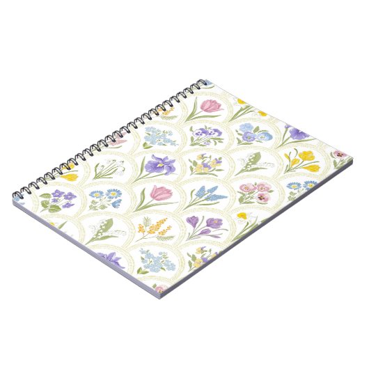 Spring Garden variety flowers in rainbow medallion Notitieboek (Linkerzijde)