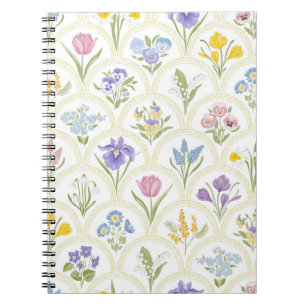 Spring Garden variety flowers in rainbow medallion Notitieboek