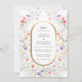 Spring Garden Watercolor Floral Pastel Wedding Kaart (Voorkant)