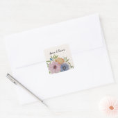 Spring Garden Waterverf Beige Neutraal Vierkante Sticker (Envelop)