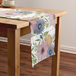 Spring Garden Waterverf Blue Lange Tafelloper