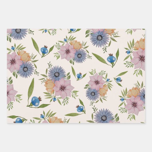 Spring Garden Waterverf Blush Pink Inpakpapier Vel (Voorkant)