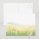 Spring Garden Waterverf met Mint Green Briefkaart (Voorkant / Achterkant)