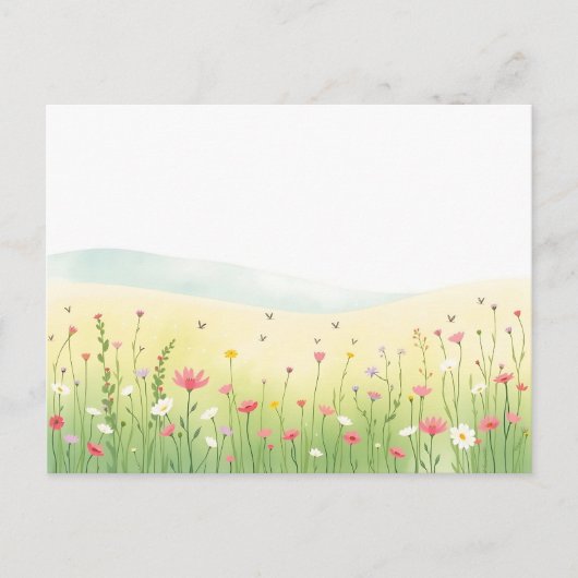 Spring Garden Waterverf met Mint Green Briefkaart (Voorkant)