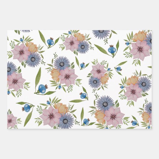 Spring Garden Waterverf Paarse Invitation Wrappin Inpakpapier Vel (Voorkant 3)