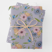 Spring Garden Waterverf Paarse Invitation Wrappin Inpakpapier Vel (In situ)