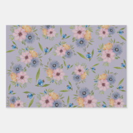 Spring Garden Waterverf Paarse Invitation Wrappin Inpakpapier Vel