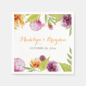 Spring Garden Waterverf Painted Floral Servet (Voorkant)