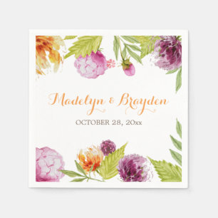 Spring Garden Waterverf Painted Floral Servet