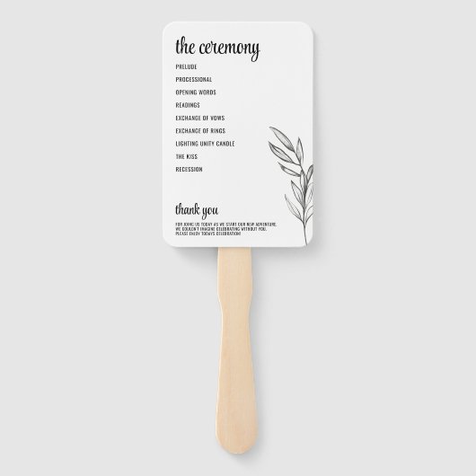 Spring Garden Wedding Ceremony Programma Handwaaier (Achterkant)