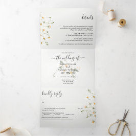 Spring Garden Wedding foto Tri-Fold Invitation Drieluik Uitnodiging