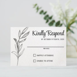 Spring Garden Wedding RSVP Kaartje