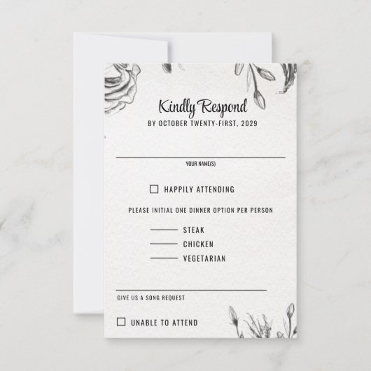 Spring Garden Wedding RSVP Kaartje (Voorkant)