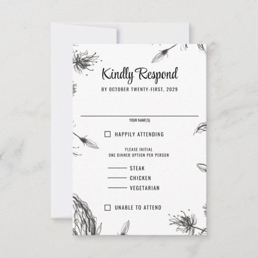 Spring Garden Wedding RSVP Kaartje (Voorkant)