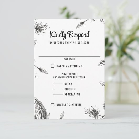 Spring Garden Wedding RSVP Kaartje (Staand voorkant)