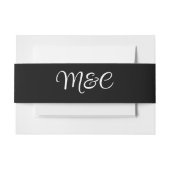 Spring Garden Wedding Zwart Uitnodigingen Wikkel (Voorkant Voorbeeld)