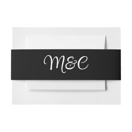 Spring Garden Wedding Zwart Uitnodigingen Wikkel (Voorkant Voorbeeld)