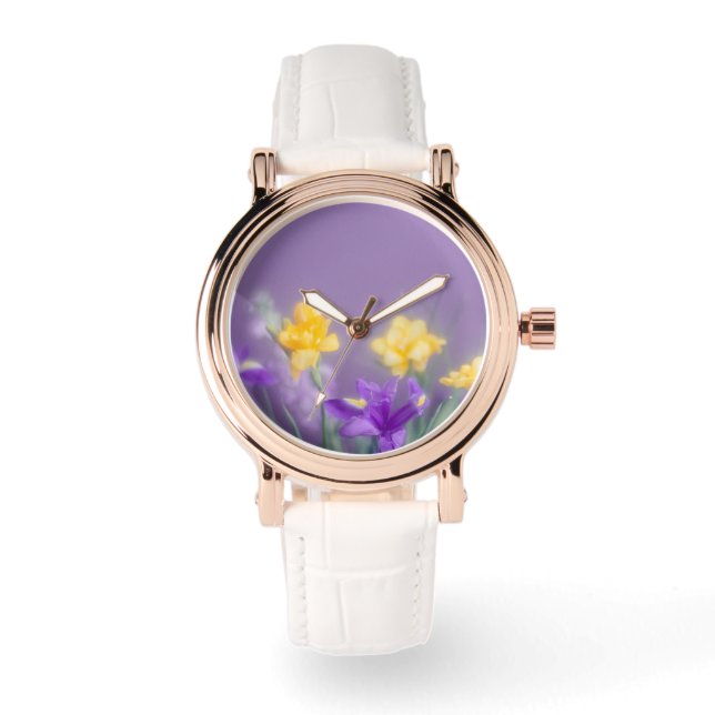 Spring Garden Whisper Floral Horloge (Voorkant)