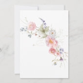 Spring Garden Wildflowers Roze Wit Huwelijk Kaart (Achterkant)