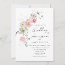 Spring Garden Wildflowers Roze Wit Huwelijk