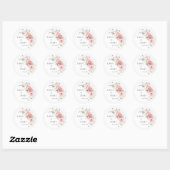Spring Garden Wildflowers Roze Wit Huwelijk Ronde Sticker (Vel)