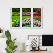Spring Garden Window Illusion Poster (Thuiskantoor)