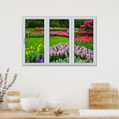 Spring Garden Window Illusion Poster (Keuken)