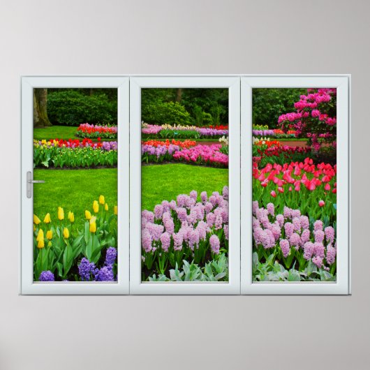 Spring Garden Window Illusion Poster (Voorkant)