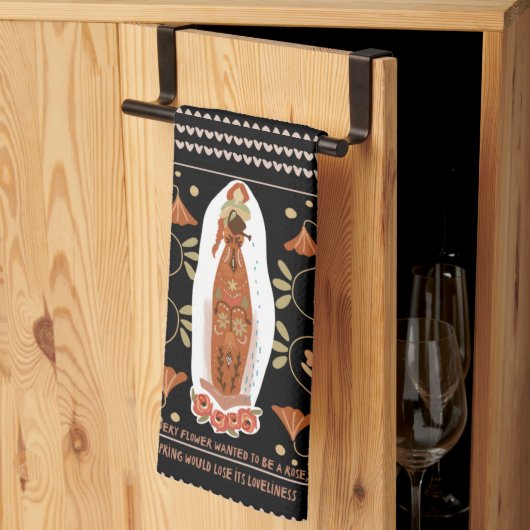 Spring Gardening Folk Art Theedoek (Derde Gevouwen)