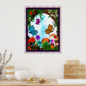 Spring Gardens Whimsical Fantasy Art Poster (Keuken)