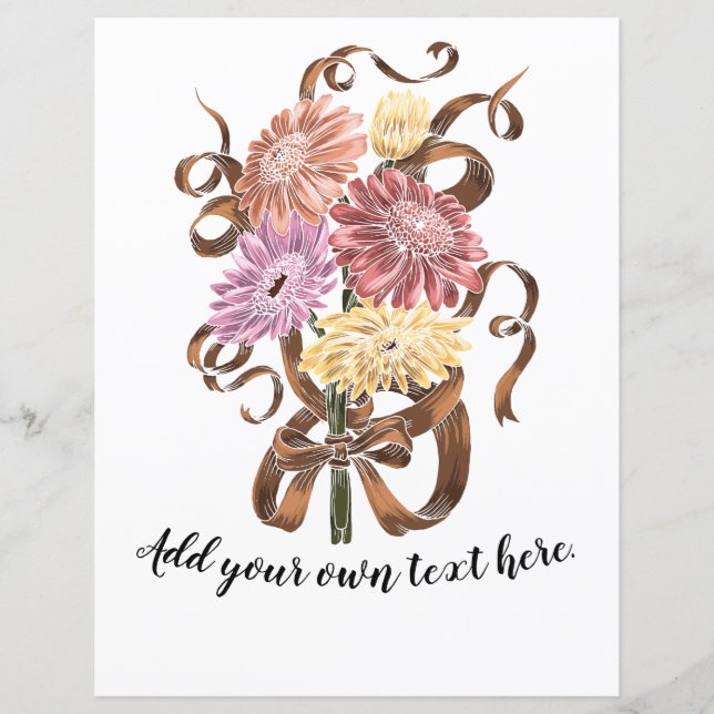 Spring Gerbera Daisy Journal Scrapbook Paper (Voorkant)