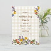 Spring Gingham Floral Mother's Day Kaart (Staand voorkant)