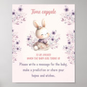 Spring Girl Baby shower Time Capsule Sign Game Poster (Voorkant)