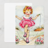 Spring Girl Jump Roping Feestdagenkaart (Voorkant / Achterkant)