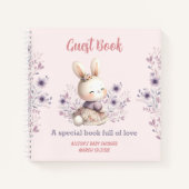 Spring Girl Roze Paarse Baby shower Gastboek Notitieboek (Voorkant)