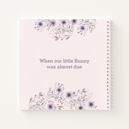 Spring Girl Roze Paarse Baby shower Gastboek Notitieboek (Achterkant)