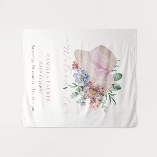 Spring Girl Tuin Pet Baby shower Welkomstbord Wandkleed (Voorkant (horizontaal))