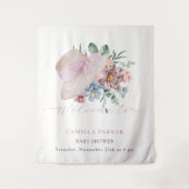 Spring Girl Tuin Pet Baby shower Welkomstbord Wandkleed (Voorkant)