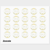Spring Glory Floral Wedding Gepersonaliseerd Dank  Ronde Sticker (Vel)