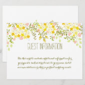 Spring Glory Yellow Floral Wedding Info Kaart (Voorkant / Achterkant)
