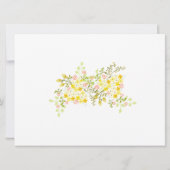 Spring Glory Yellow Floral Wedding Info Kaart (Achterkant)